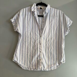 Universal Thread Blue and White Striped Blouse